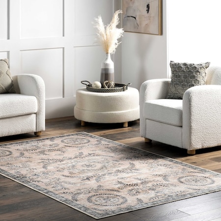 Nuloom Kirsi Vintage Medallions Machine Washable Area Rug 4ft x 6ft BIJL11B-406